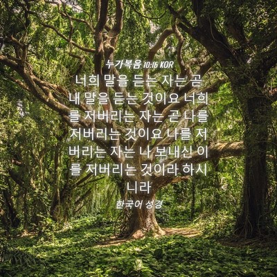 Picture 04 - 누가복음 10:16 KOR - 너희 말을 듣는 자는 곧 내 말을 듣는 - Bible Verse Picture