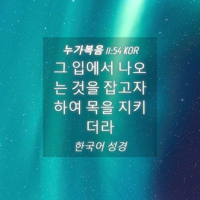 Picture 04 - 누가복음 11:54 KOR - 그 입에서 나오는 것을 잡고자 하여 - Bible Verse Picture