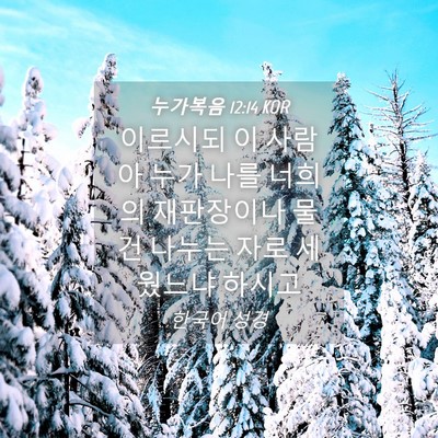 Picture 04 - 누가복음 12:14 KOR - 이르시되 이 사람아 누가 나를 - Bible Verse Picture