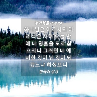 Picture 04 - 누가복음 12:20 KOR - 하나님은 이르시되 어리석은 자여 - Bible Verse Picture
