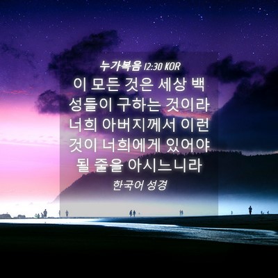 Picture 04 - 누가복음 12:30 KOR - 이 모든 것은 세상 백성들이 구하는 - Bible Verse Picture