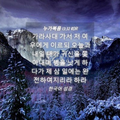 Picture 04 - 누가복음 13:32 KOR - 가라사대 가서 저 여우에게 이르되 - Bible Verse Picture