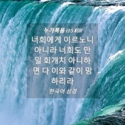 Picture 04 - 누가복음 13:5 KOR - 너희에게 이르노니 아니라 너희도 - Bible Verse Picture