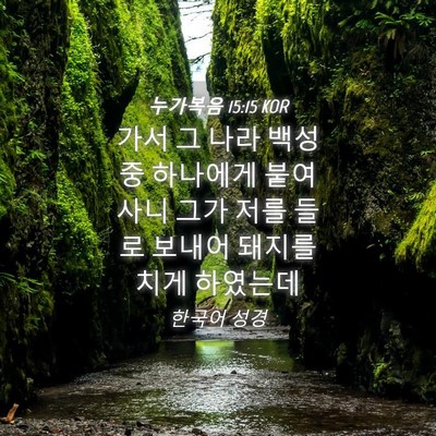 Picture 04 - 누가복음 15:15 KOR - 가서 그 나라 백성 중 하나에게 붙여 - Bible Verse Picture