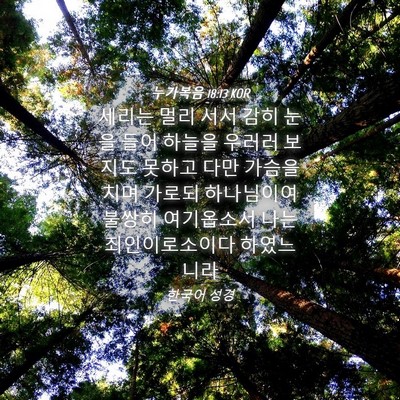 Picture 04 - 누가복음 18:13 KOR - 세리는 멀리 서서 감히 눈을 들어 - Bible Verse Picture