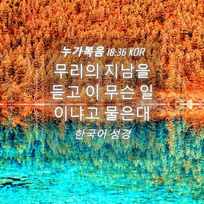 Picture 04 - 누가복음 18:36 KOR - 무리의 지남을 듣고 이 무슨 - Bible Verse Picture