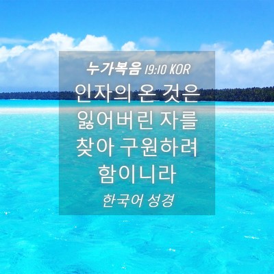 Picture 04 - 누가복음 19:10 KOR - 인자의 온 것은 잃어버린 자를 찾아 - Bible Verse Picture