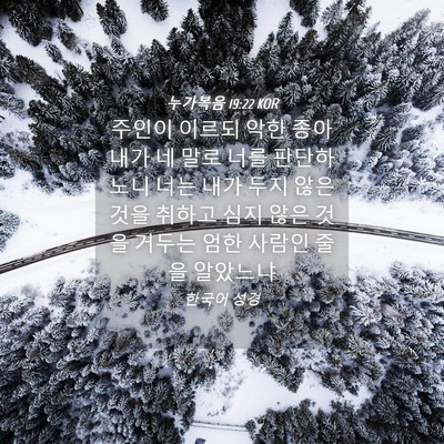 Picture 04 - 누가복음 19:22 KOR - 주인이 이르되 악한 종아 내가 네 - Bible Verse Picture