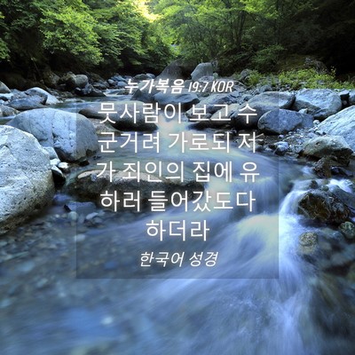 Picture 04 - 누가복음 19:7 KOR - 뭇사람이 보고 수군거려 가로되 저가 - Bible Verse Picture