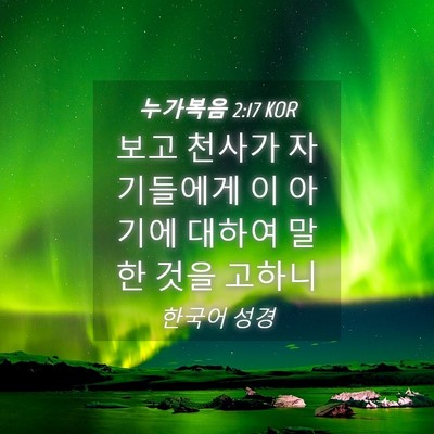 Picture 04 - 누가복음 2:17 KOR - 보고 천사가 자기들에게 이 아기에 - Bible Verse Picture