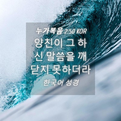 Picture 04 - 누가복음 2:50 KOR - 양친이 그 하신 말씀을 깨닫지 - Bible Verse Picture
