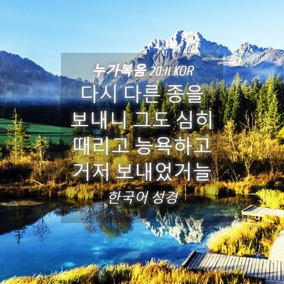 Picture 04 - 누가복음 20:11 KOR - 다시 다른 종을 보내니 그도 심히 - Bible Verse Picture