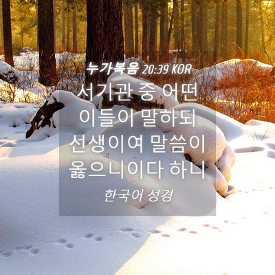 Picture 04 - 누가복음 20:39 KOR - 서기관 중 어떤이들이 말하되 - Bible Verse Picture