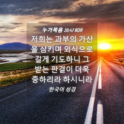 Picture 04 - 누가복음 20:47 KOR - 저희는 과부의 가산을 삼키며 - Bible Verse Picture