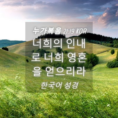 Picture 04 - 누가복음 21:19 KOR - 너희의 인내로 너희 영혼을 - Bible Verse Picture