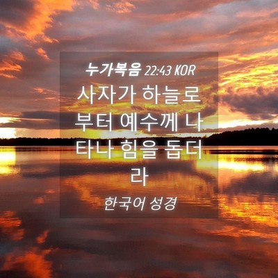 Picture 04 - 누가복음 22:43 KOR - 사자가 하늘로부터 예수께 나타나 - Bible Verse Picture