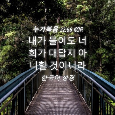 Picture 04 - 누가복음 22:68 KOR - 내가 물어도 너희가 대답지 아니할 - Bible Verse Picture
