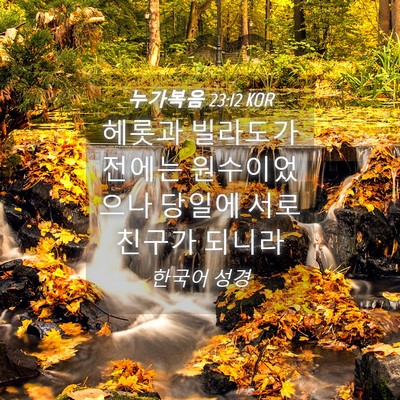 Picture 04 - 누가복음 23:12 KOR - 헤롯과 빌라도가 전에는 - Bible Verse Picture