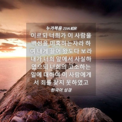 Picture 04 - 누가복음 23:14 KOR - 이르되 너희가 이 사람을 백성을 - Bible Verse Picture