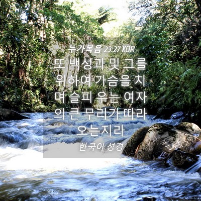 Picture 04 - 누가복음 23:27 KOR - 또 백성과 및 그를 위하여 가슴을 - Bible Verse Picture