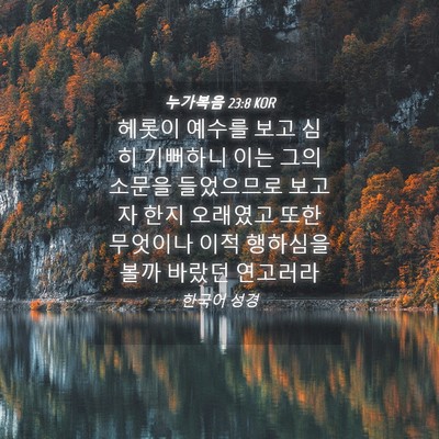 Picture 04 - 누가복음 23:8 KOR - 헤롯이 예수를 보고 심히 기뻐하니 - Bible Verse Picture
