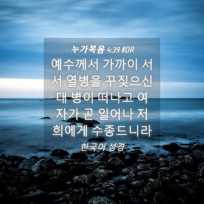 Picture 04 - 누가복음 4:39 KOR - 예수께서 가까이 서서 열병을 - Bible Verse Picture