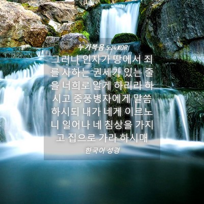 Picture 04 - 누가복음 5:24 KOR - 그러나 인자가 땅에서 죄를 사하는 - Bible Verse Picture