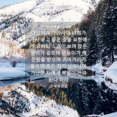 Picture 04 - 누가복음 7:22 KOR - 대답하여 가라사대 너희가 가서 보고 - Bible Verse Picture