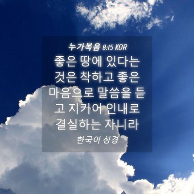 Picture 04 - 누가복음 8:15 KOR - 좋은 땅에 있다는 것은 착하고 좋은 - Bible Verse Picture