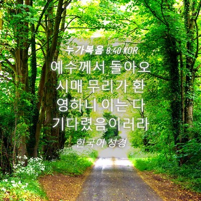 Picture 04 - 누가복음 8:40 KOR - 예수께서 돌아오시매 무리가 - Bible Verse Picture