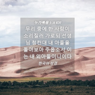 Picture 04 - 누가복음 9:38 KOR - 무리 중에 한 사람이 소리질러 - Bible Verse Picture