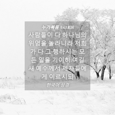 Picture 04 - 누가복음 9:43 KOR - 사람들이 다 하나님의 위엄을 - Bible Verse Picture