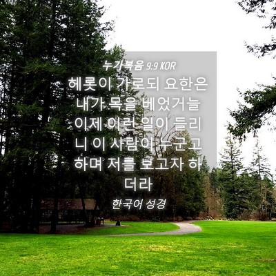 Picture 04 - 누가복음 9:9 KOR - 헤롯이 가로되 요한은 내가 목을 - Bible Verse Picture