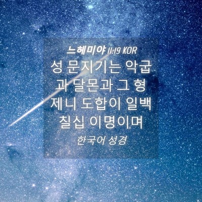 Picture 04 - 느헤미야 11:19 KOR - 성 문지기는 악굽과 달몬과 그 - Bible Verse Picture