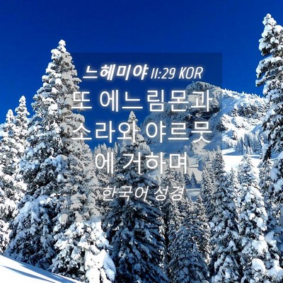 Picture 04 - 느헤미야 11:29 KOR - 또 에느림몬과 소라와 야르뭇에 - Bible Verse Picture