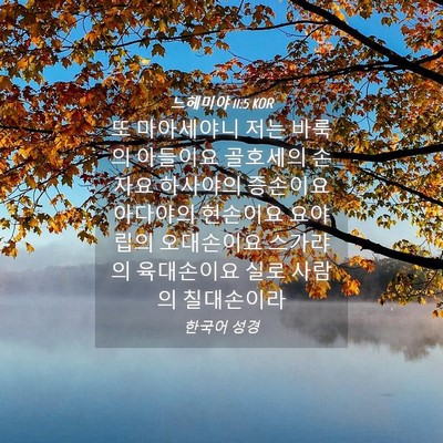Picture 04 - 느헤미야 11:5 KOR - 또 마아세야니 저는 바룩의 아들이요 - Bible Verse Picture