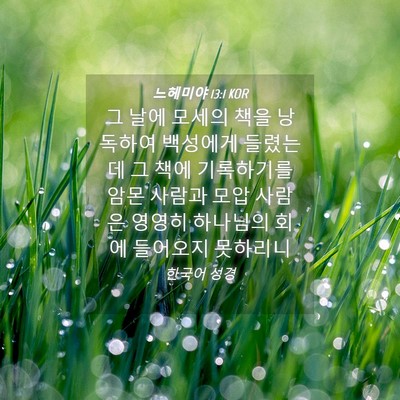 Picture 04 - 느헤미야 13:1 KOR - 그 날에 모세의 책을 낭독하여 - Bible Verse Picture
