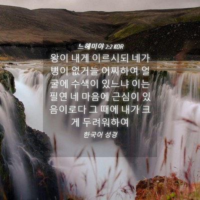 Picture 04 - 느헤미야 2:2 KOR - 왕이 내게 이르시되 네가 병이 - Bible Verse Picture