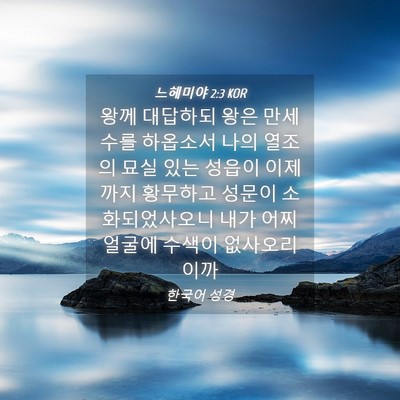 Picture 04 - 느헤미야 2:3 KOR - 왕께 대답하되 왕은 만세수를 - Bible Verse Picture