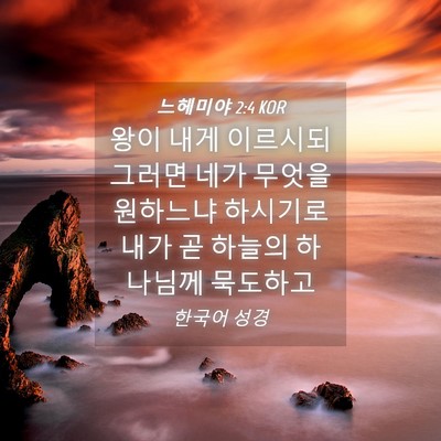 Picture 04 - 느헤미야 2:4 KOR - 왕이 내게 이르시되 그러면 네가 - Bible Verse Picture