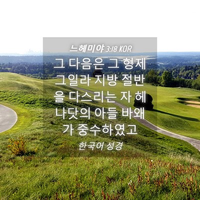 Picture 04 - 느헤미야 3:18 KOR - 그 다음은 그 형제 그일라 지방 - Bible Verse Picture