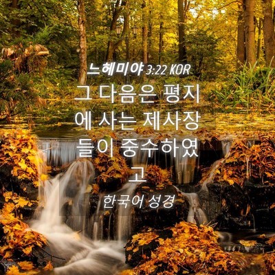 Picture 04 - 느헤미야 3:22 KOR - 그 다음은 평지에 사는 제사장들이 - Bible Verse Picture
