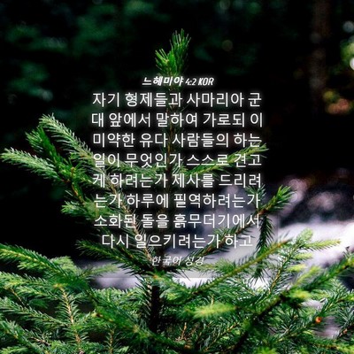 Picture 04 - 느헤미야 4:2 KOR - 자기 형제들과 사마리아 군대 앞에서 - Bible Verse Picture