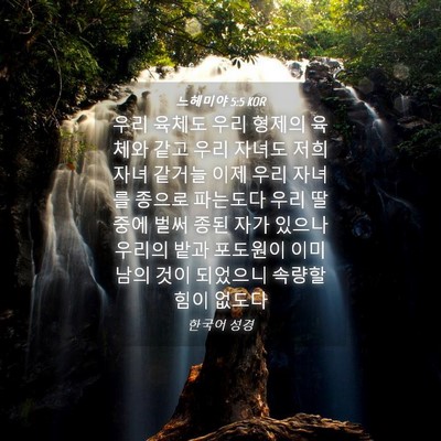 Picture 04 - 느헤미야 5:5 KOR - 우리 육체도 우리 형제의 육체와 - Bible Verse Picture