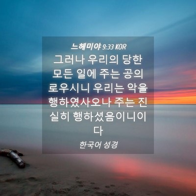 Picture 04 - 느헤미야 9:33 KOR - 그러나 우리의 당한 모든 일에 주는 - Bible Verse Picture