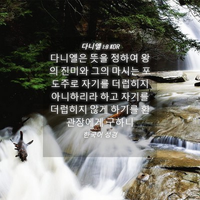 Picture 04 - 다니엘 1:8 KOR - 다니엘은 뜻을 정하여 왕의 진미와 - Bible Verse Picture