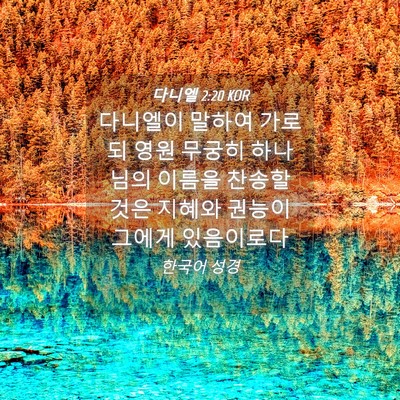 Picture 04 - 다니엘 2:20 KOR - 다니엘이 말하여 가로되 영원 무궁히 - Bible Verse Picture