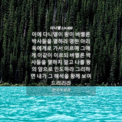 Picture 04 - 다니엘 2:24 KOR - 이에 다니엘이 왕이 바벨론 박사들을 - Bible Verse Picture