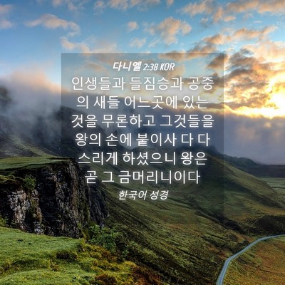 Picture 04 - 다니엘 2:38 KOR - 인생들과 들짐승과 공중의 새들 - Bible Verse Picture