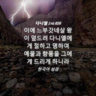 Picture 04 - 다니엘 2:46 KOR - 이에 느부갓네살 왕이 엎드려 - Bible Verse Picture